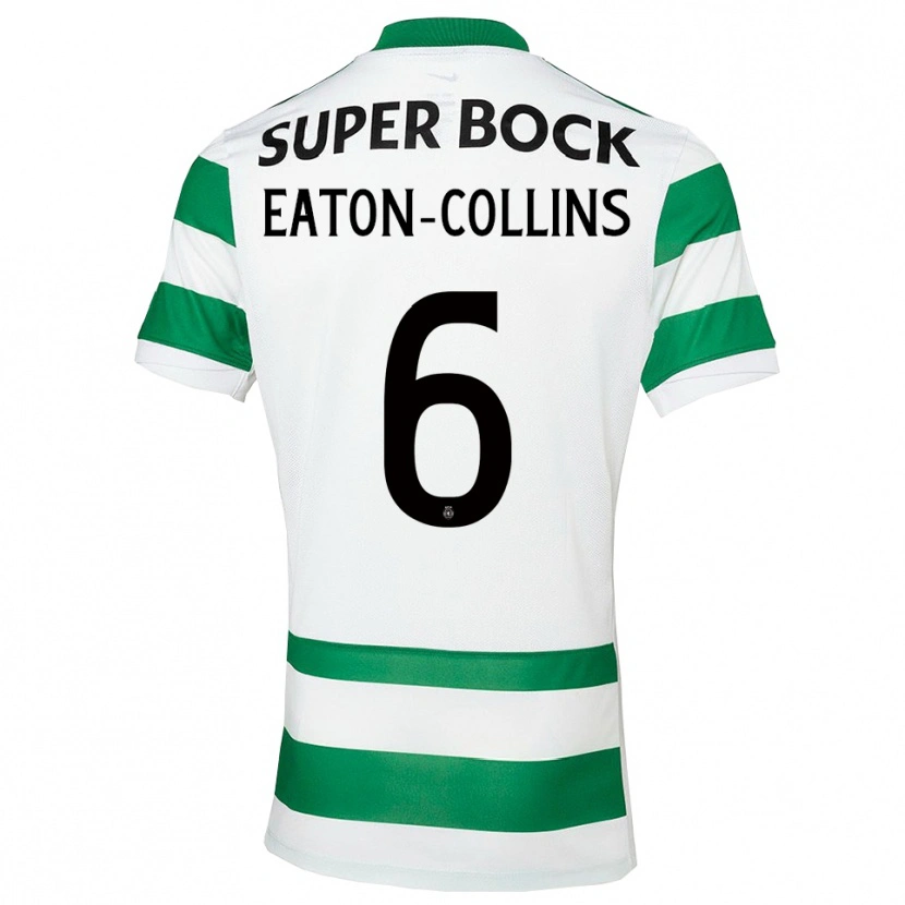 Danxen Criança Camisola Georgia Eaton-Collins #6 Verde Branco Principal 2025/26 Camisa