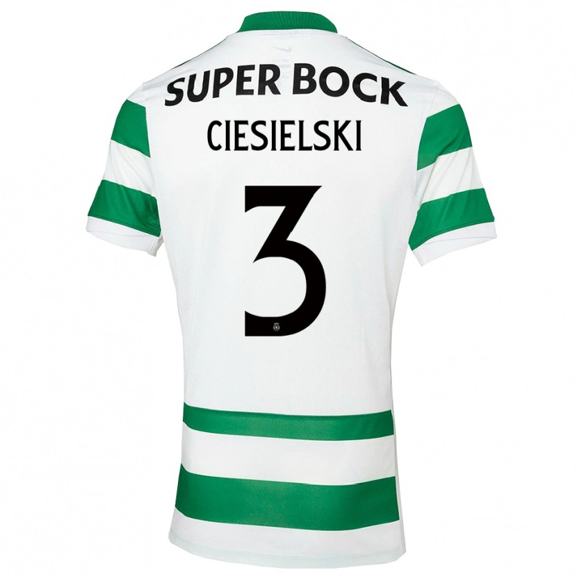 Danxen Criança Camisola Daniel Ciesielski #3 Verde Branco Principal 2025/26 Camisa
