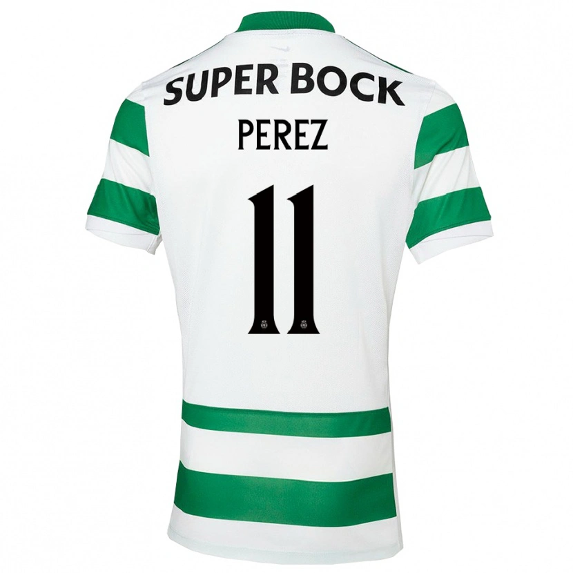 Danxen Criança Camisola Brenda Pérez #11 Verde Branco Principal 2025/26 Camisa