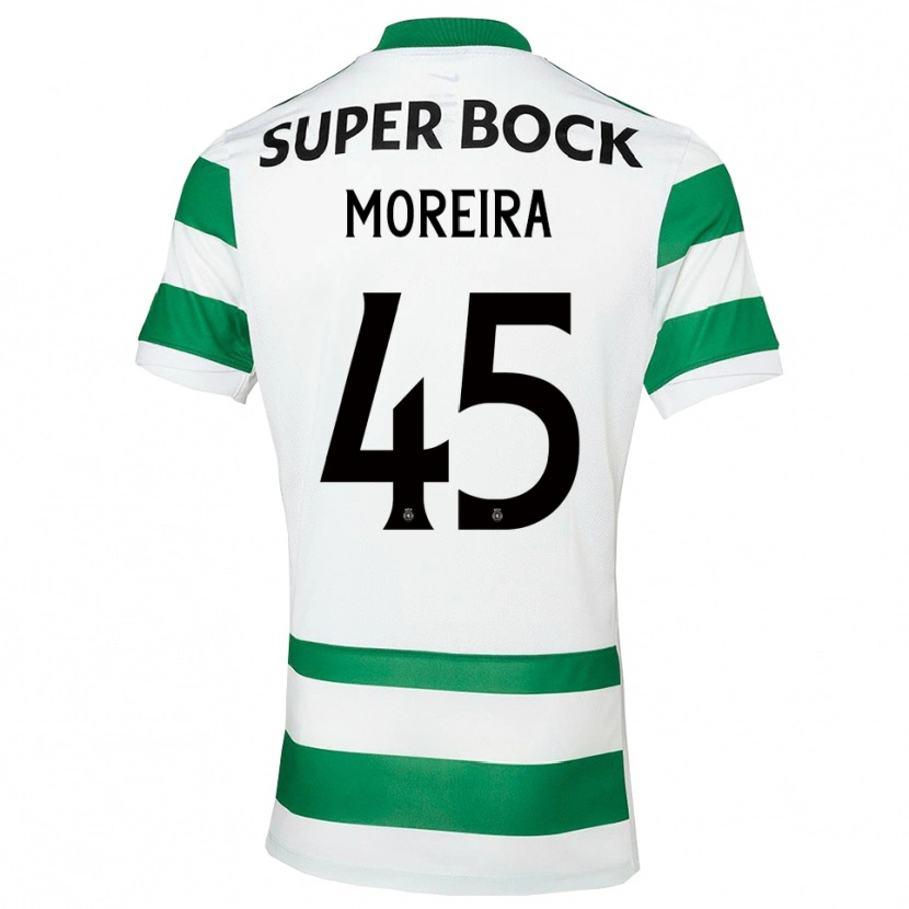 Danxen Criança Camisola David Moreira #45 Verde Branco Principal 2025/26 Camisa