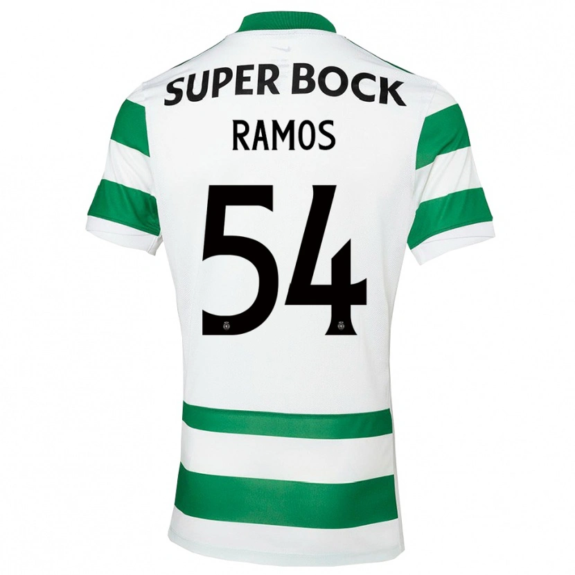 Danxen Criança Camisola Bruno Ramos #54 Verde Branco Principal 2025/26 Camisa