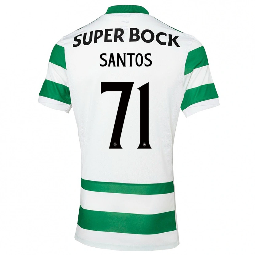 Danxen Criança Camisola Denilson Santos #71 Verde Branco Principal 2025/26 Camisa