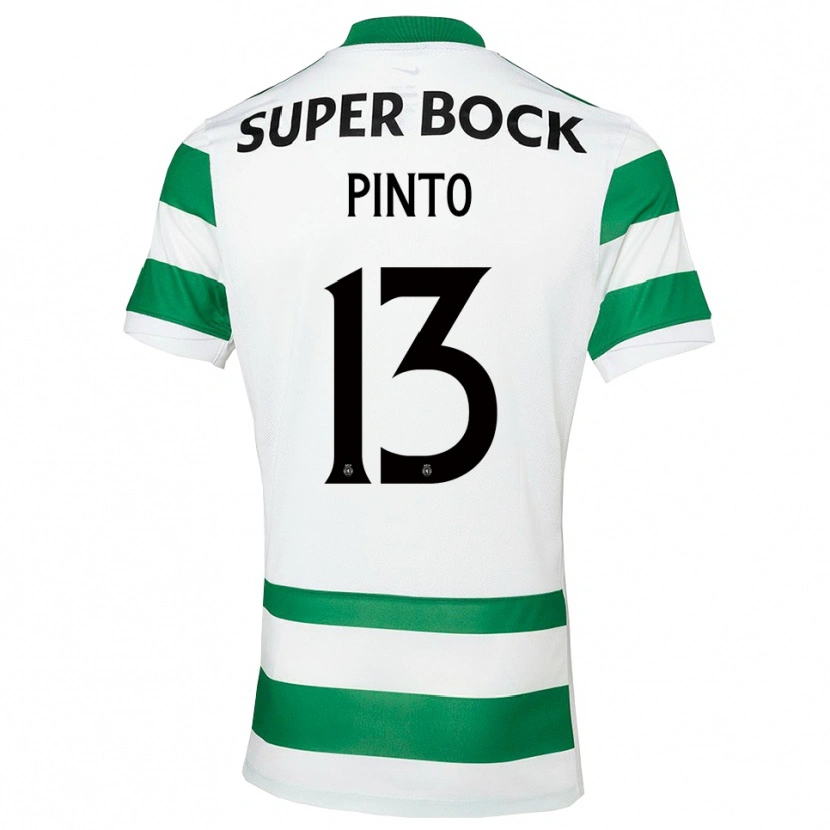 Danxen Criança Camisola Fátima Pinto #13 Verde Branco Principal 2025/26 Camisa