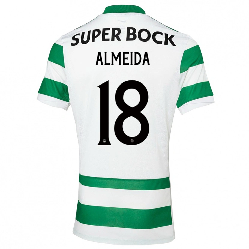 Danxen Criança Camisola Miguel Almeida #18 Verde Branco Principal 2025/26 Camisa