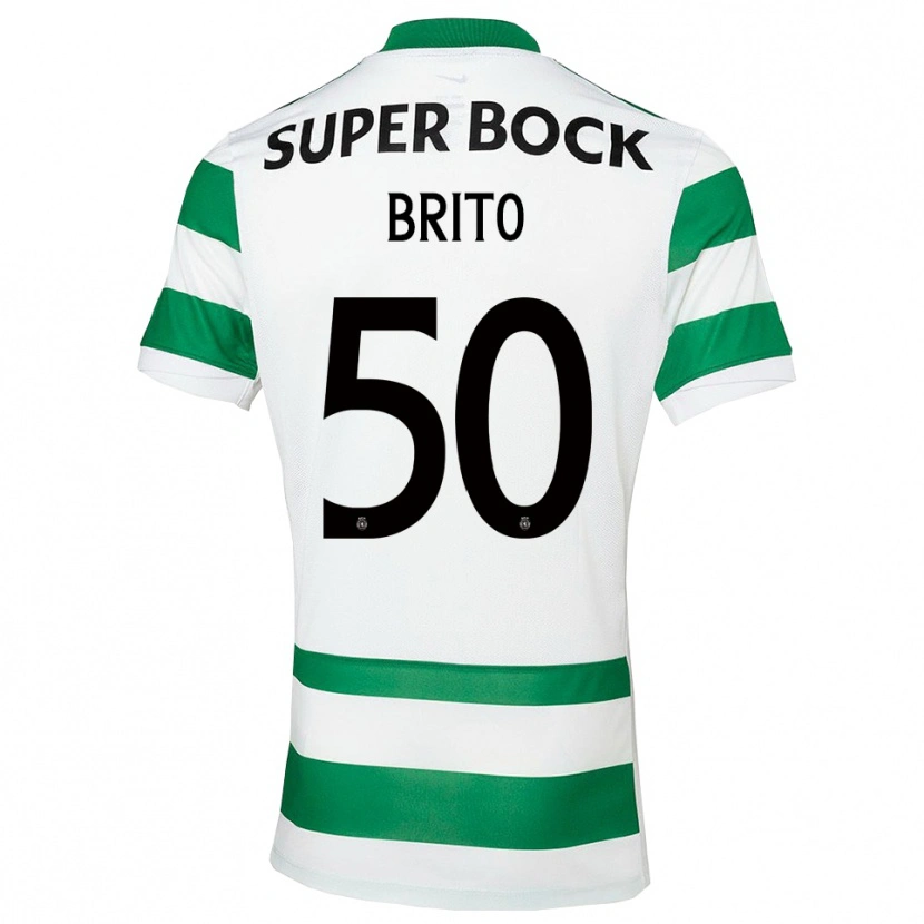 Danxen Criança Camisola Alexandre Brito #50 Verde Branco Principal 2025/26 Camisa