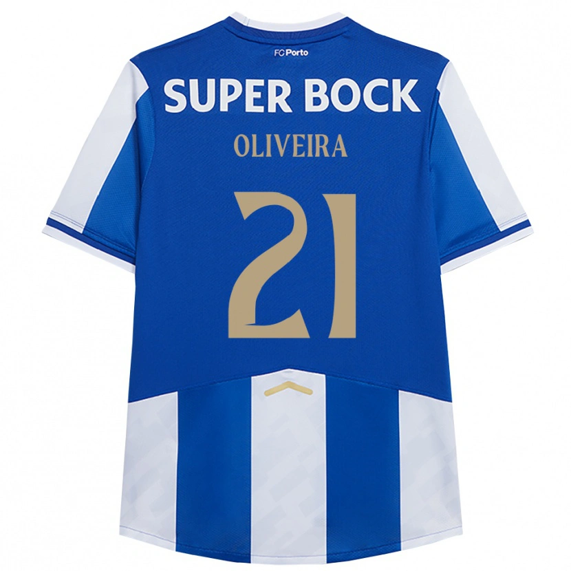 Danxen Criança Camisola Gonçalo Oliveira #21 Azul Branco Principal 2025/26 Camisa