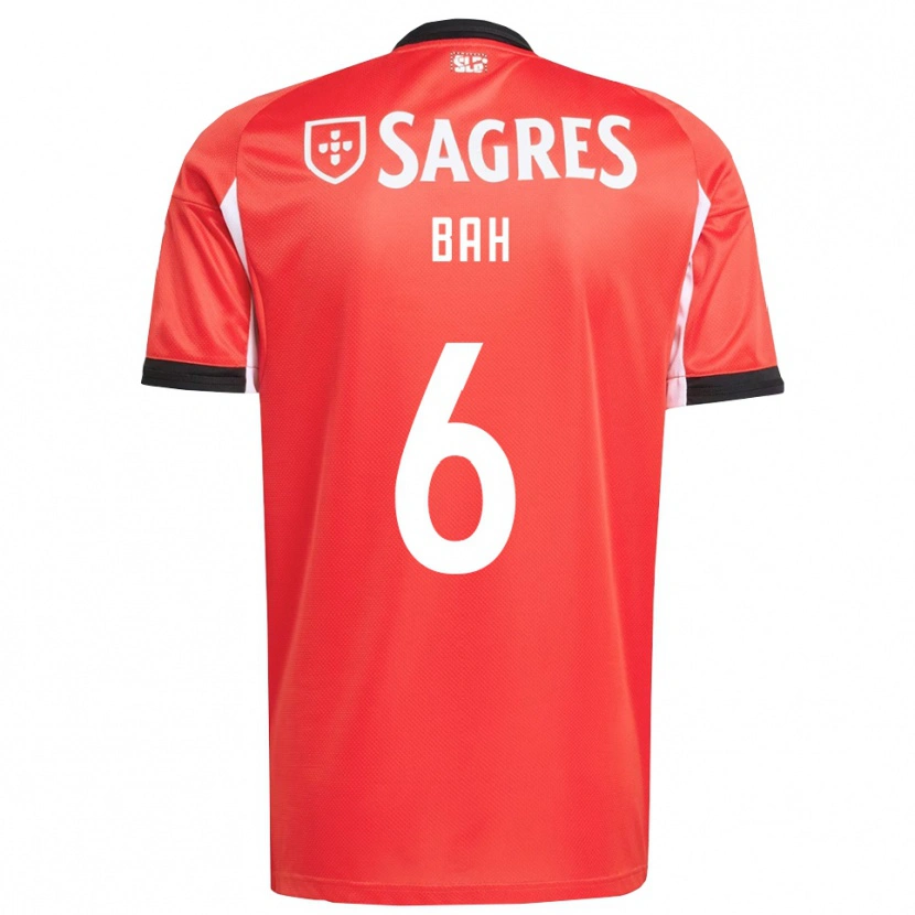 Danxen Criança Camisola Alexander Bah #6 Vermelho Branco Principal 2025/26 Camisa