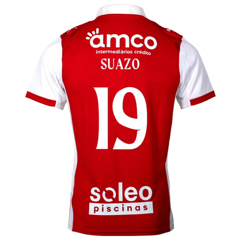 Danxen Criança Camisola Luis Suazo #19 Vermelho Branco Principal 2025/26 Camisa