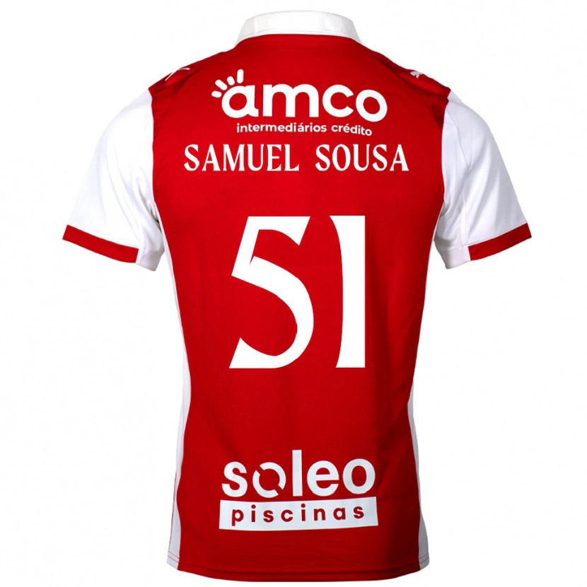 Danxen Criança Camisola Samu Sousa #51 Vermelho Branco Principal 2025/26 Camisa