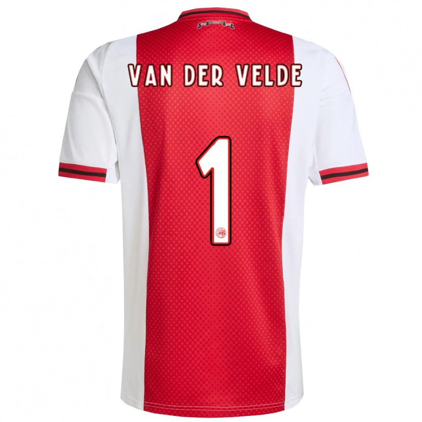 Danxen Criança Camisola Valentijn Van Der Velde #1 Vermelho Branco Principal 2025/26 Camisa