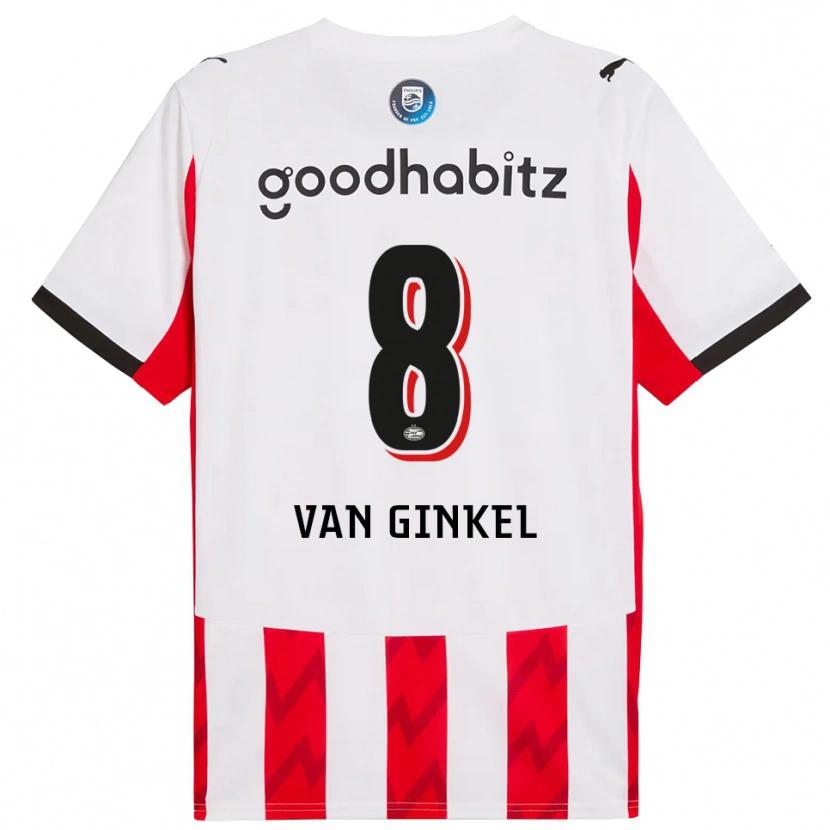 Danxen Criança Camisola Marco Van Ginkel #8 Vermelho Branco Principal 2025/26 Camisa