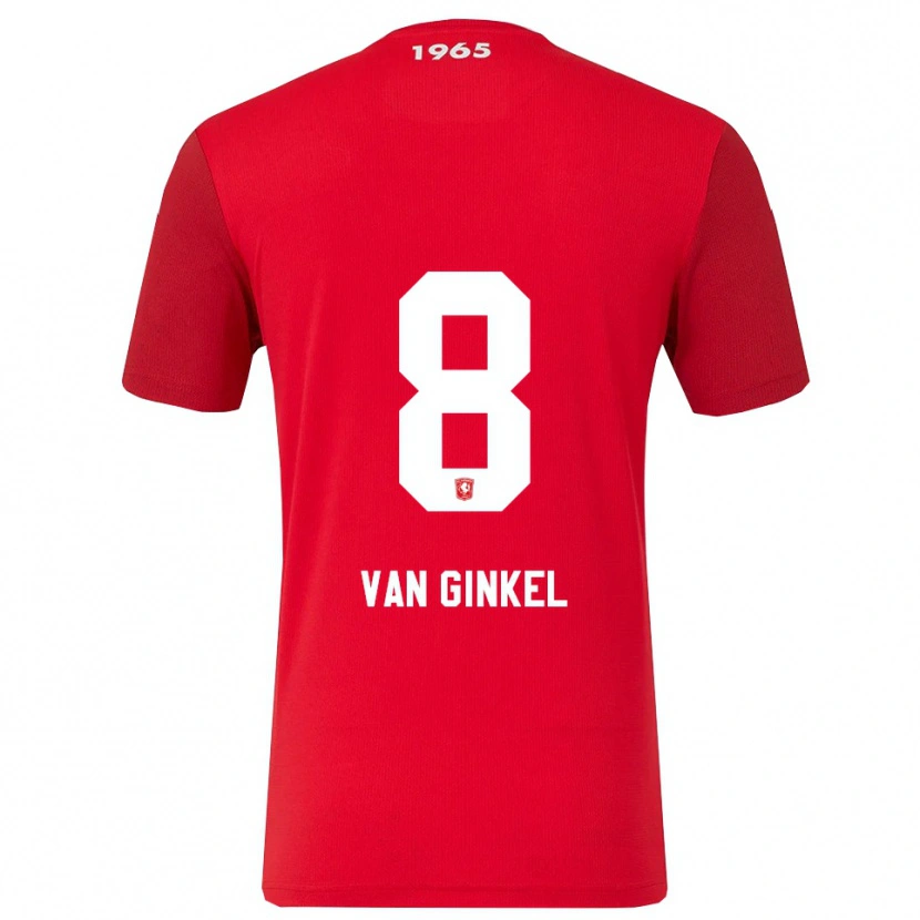 Danxen Criança Camisola Danique Van Ginkel #8 Vermelho Branco Principal 2025/26 Camisa