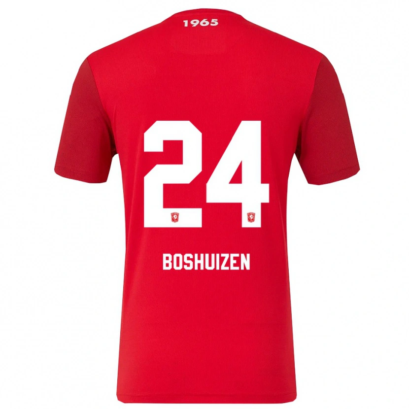 Danxen Criança Camisola Annouk Boshuizen #24 Vermelho Branco Principal 2025/26 Camisa