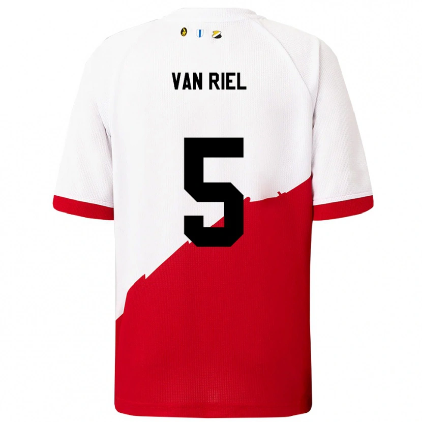 Danxen Criança Camisola Jesper Van Riel #5 Branco Vermelho Principal 2025/26 Camisa
