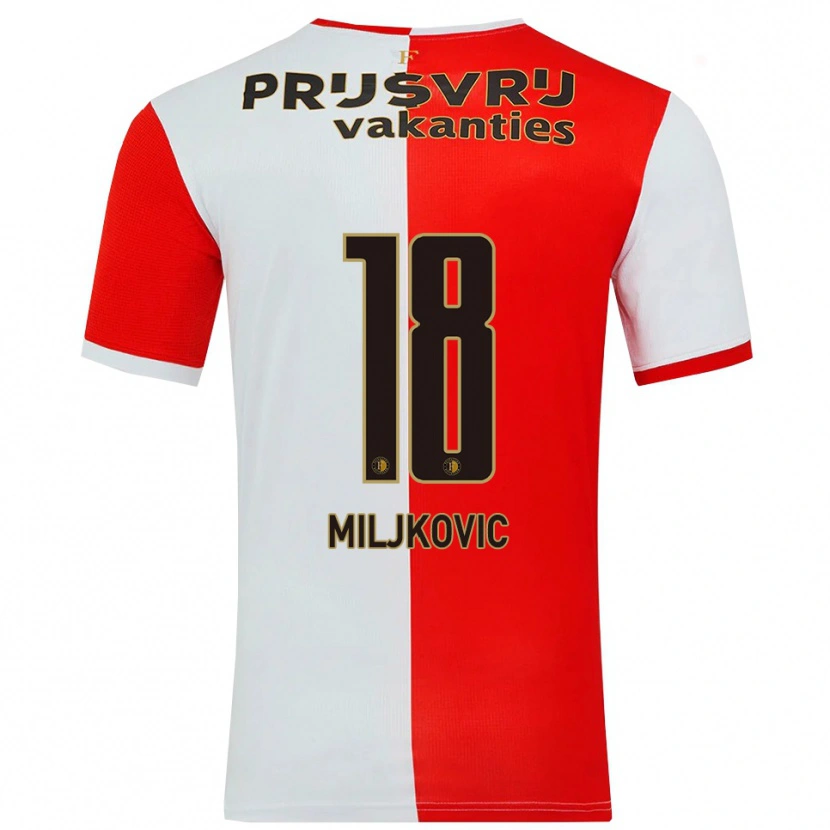 Danxen Criança Camisola Igor Miljkovic #18 Vermelho Branco Principal 2025/26 Camisa
