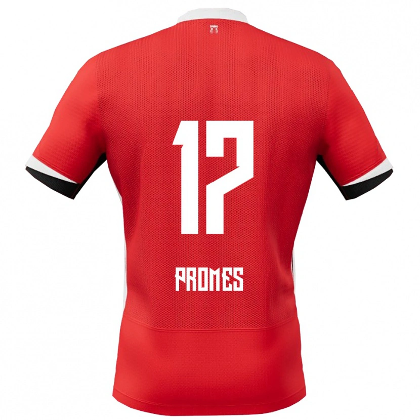 Danxen Criança Camisola Rodrigo Promes #17 Vermelho Branco Principal 2025/26 Camisa