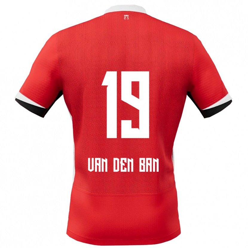 Danxen Criança Camisola Yoël Van Den Ban #19 Vermelho Branco Principal 2025/26 Camisa