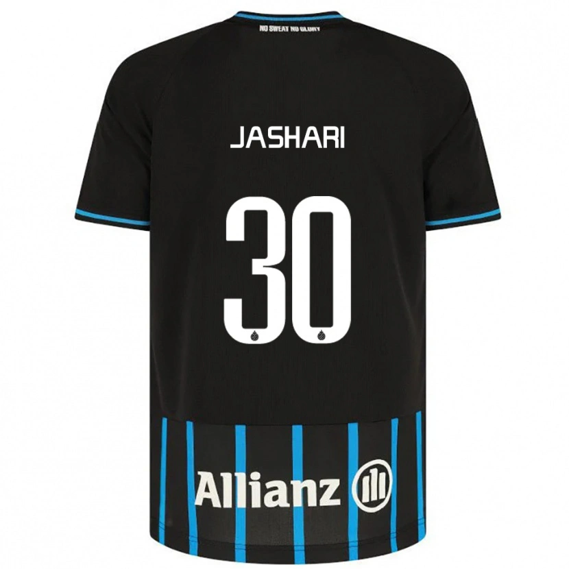 Danxen Criança Camisola Ardon Jashari #30 Preto Azul Principal 2025/26 Camisa