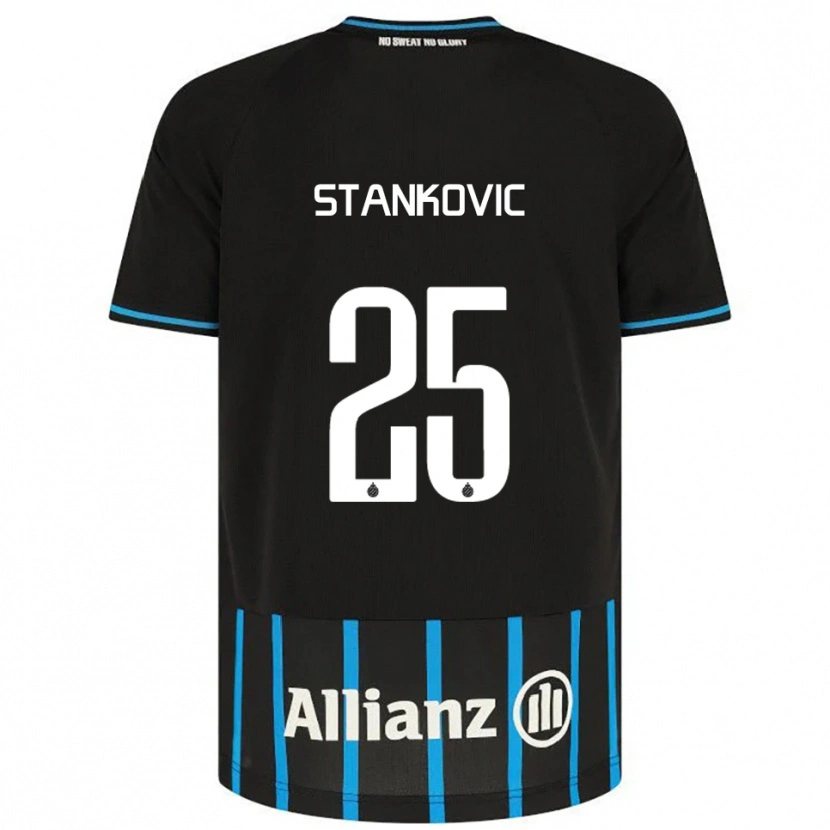 Danxen Criança Camisola Aleksandar Stanković #25 Preto Azul Principal 2025/26 Camisa