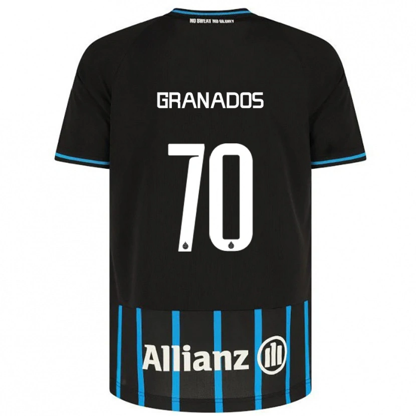 Danxen Criança Camisola Alejandro Granados #70 Preto Azul Principal 2025/26 Camisa