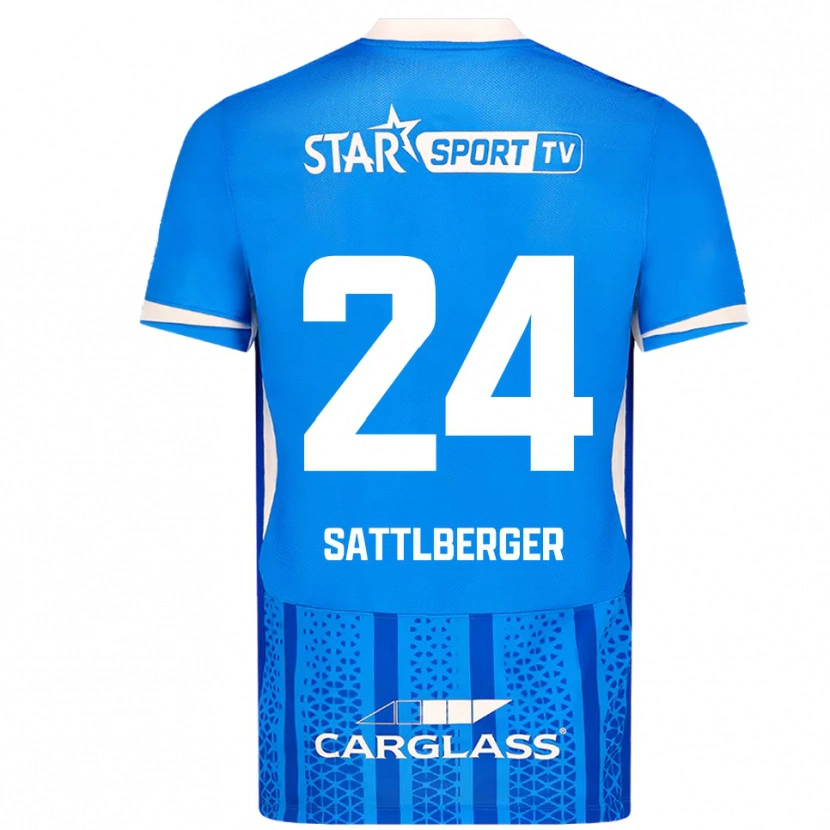 Danxen Criança Camisola Nikolas Sattlberger #24 Azul Branco Principal 2025/26 Camisa