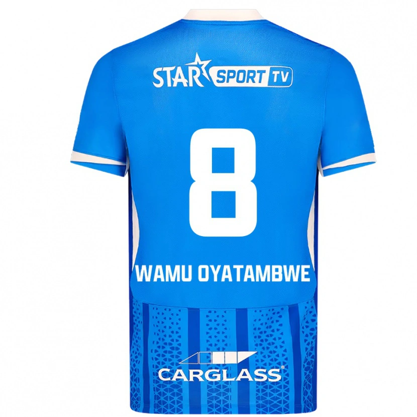 Danxen Criança Camisola Matthias Wamu Oyatambwe #8 Azul Branco Principal 2025/26 Camisa