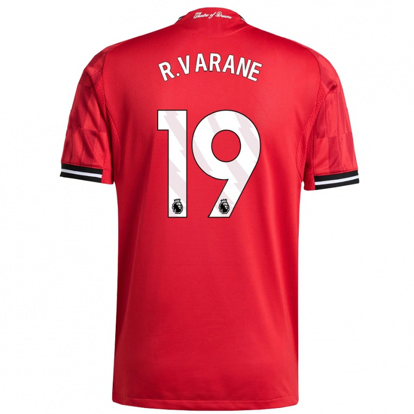 Danxen Criança Camisola Raphael Varane #19 Vermelho Preto Branco Principal 2025/26 Camisa