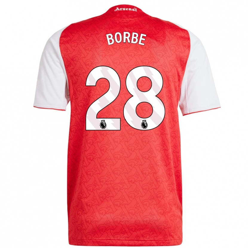 Danxen Criança Camisola Anneke Borbe #28 Vermelho Branco Principal 2025/26 Camisa