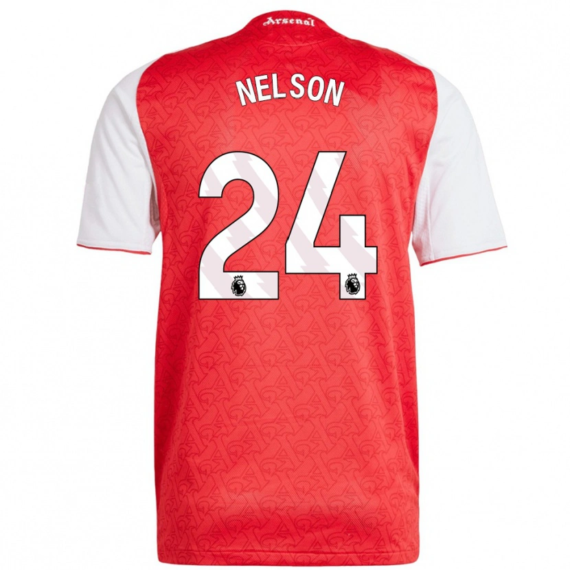 Danxen Criança Camisola Reiss Nelson #24 Vermelho Branco Principal 2025/26 Camisa