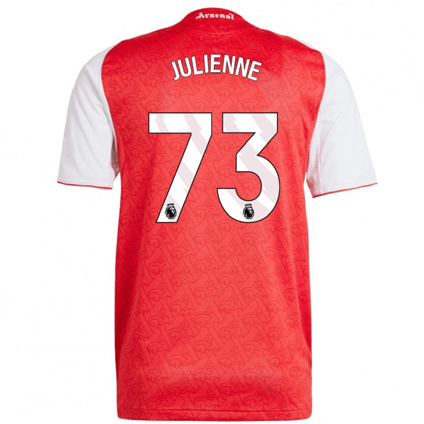 Danxen Criança Camisola Theo Julienne #73 Vermelho Branco Principal 2025/26 Camisa