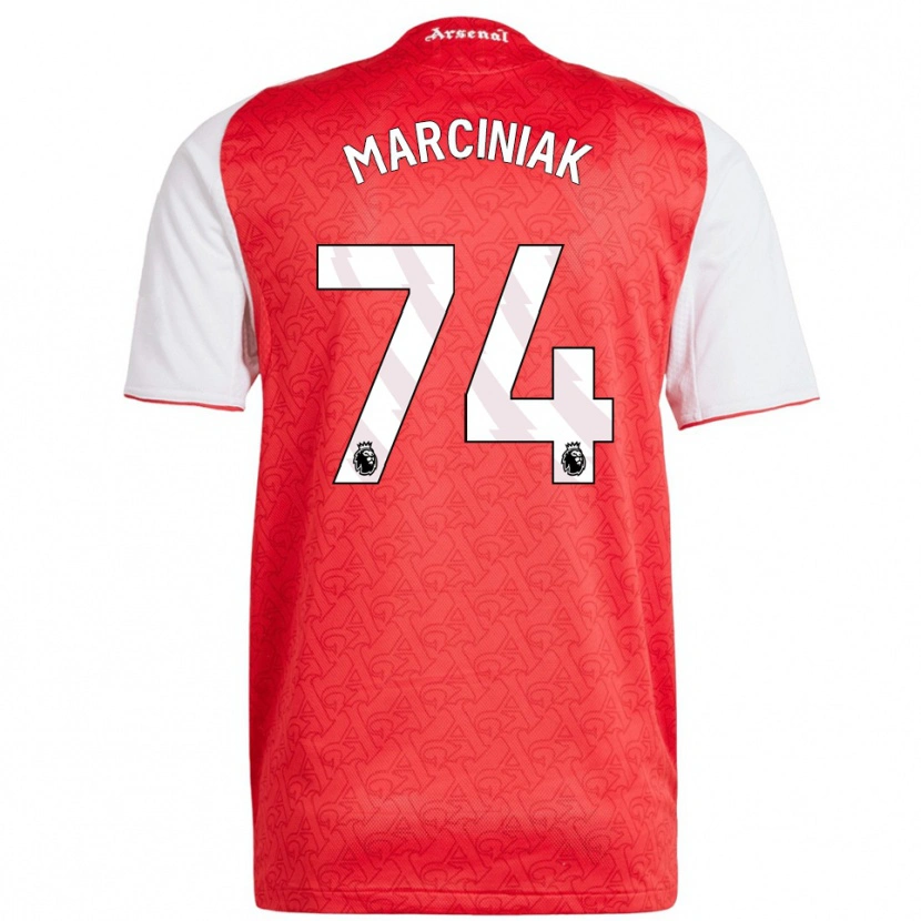 Danxen Criança Camisola Alex Marciniak #74 Vermelho Branco Principal 2025/26 Camisa