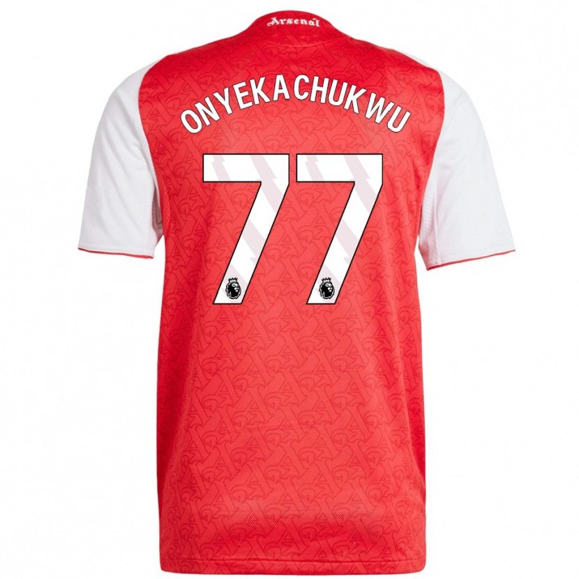 Danxen Criança Camisola Samuel Onyekachukwu #77 Vermelho Branco Principal 2025/26 Camisa
