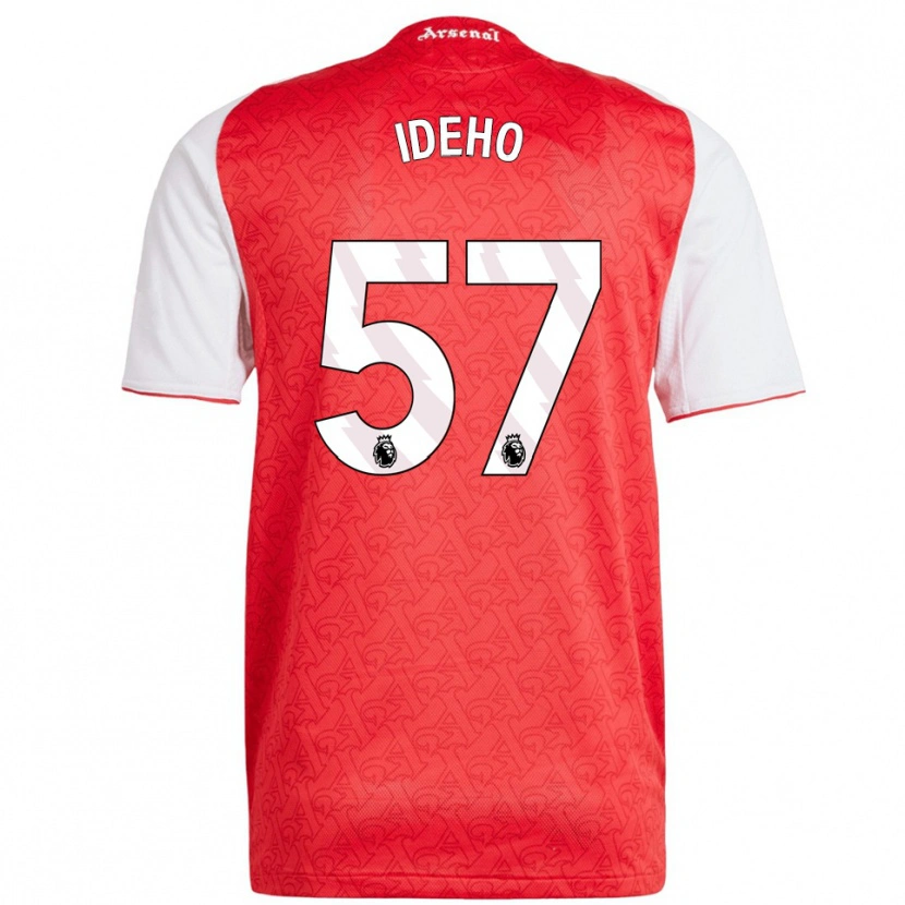 Danxen Criança Camisola Joel Ideho #57 Vermelho Branco Principal 2025/26 Camisa