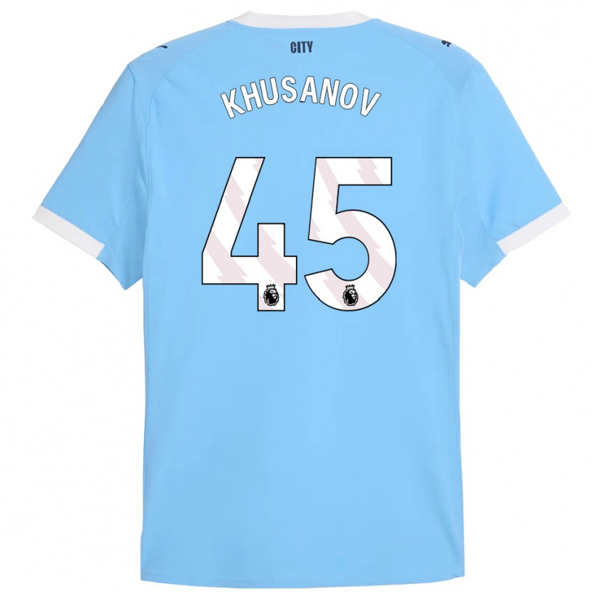 Danxen Criança Camisola Abdukodir Khusanov #45 Azul Celeste Branco Principal 2025/26 Camisa