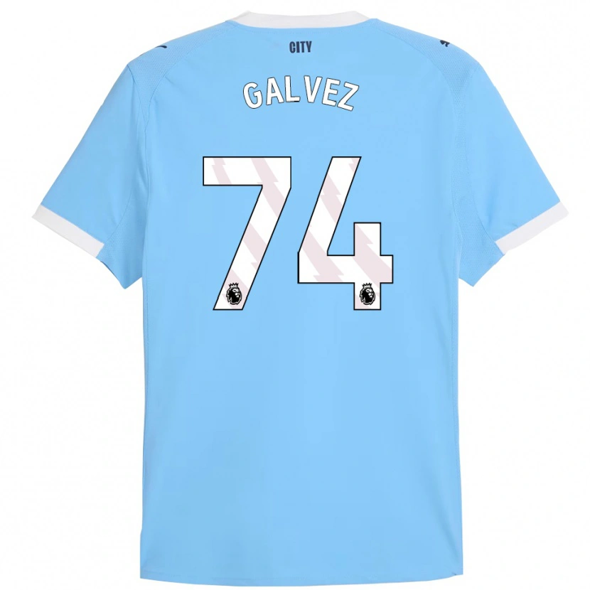 Danxen Criança Camisola Tomas Galvez #74 Azul Celeste Branco Principal 2025/26 Camisa