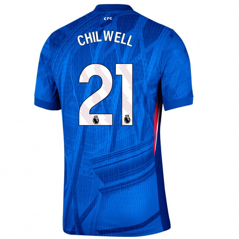 Danxen Criança Camisola Ben Chilwell #21 Azul Branco Principal 2025/26 Camisa
