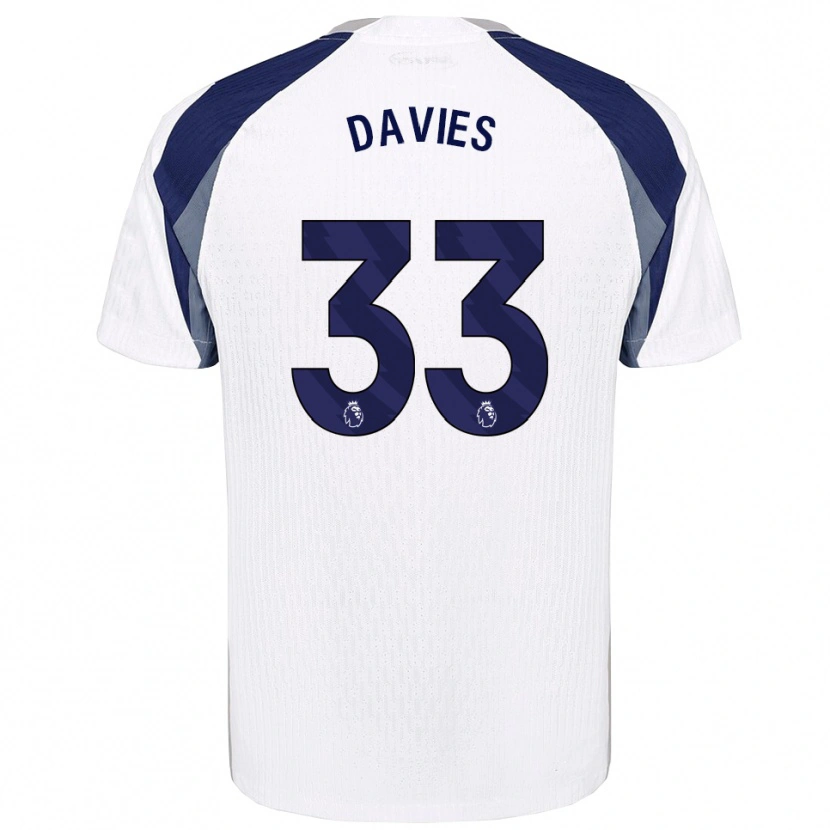 Danxen Criança Camisola Ben Davies #33 Branco Marinho Principal 2025/26 Camisa