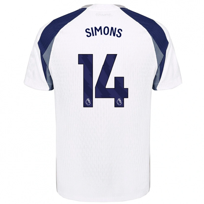 Danxen Criança Camisola Zach Simons #14 Branco Marinho Principal 2025/26 Camisa