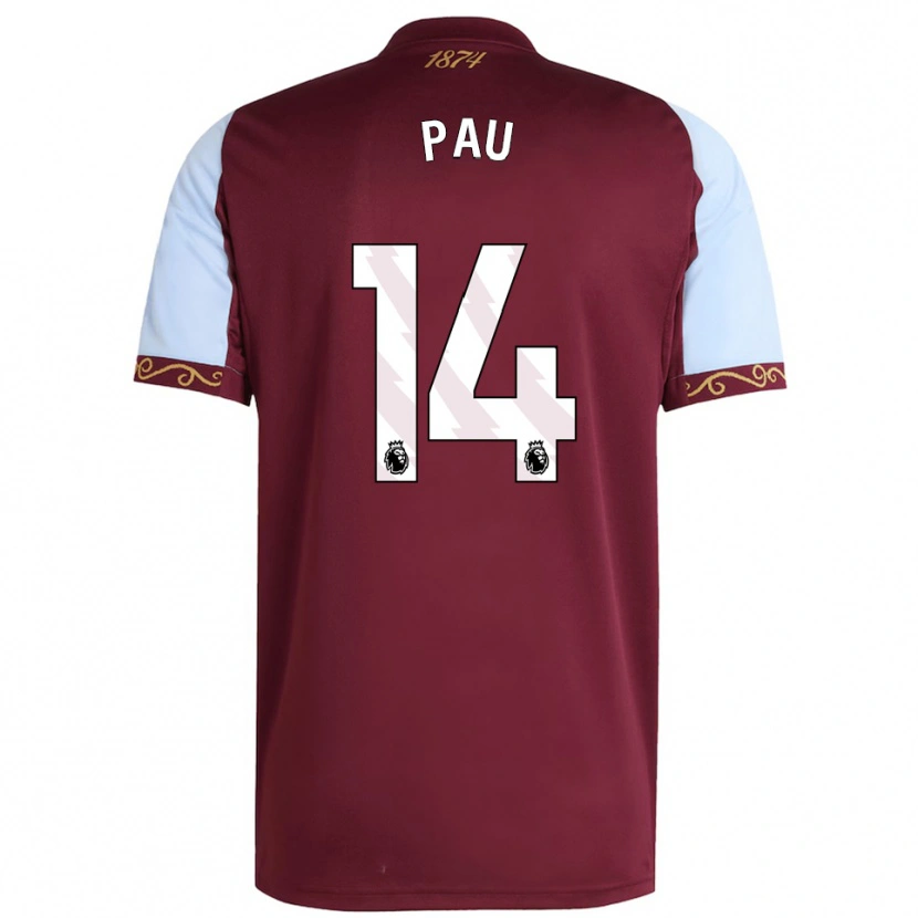 Danxen Criança Camisola Pau Torres #14 Borgonha Azul Celeste Principal 2025/26 Camisa