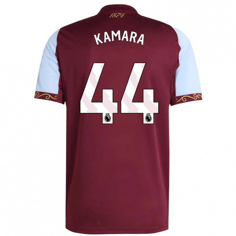 Danxen Criança Camisola Boubacar Kamara #44 Borgonha Azul Celeste Principal 2025/26 Camisa