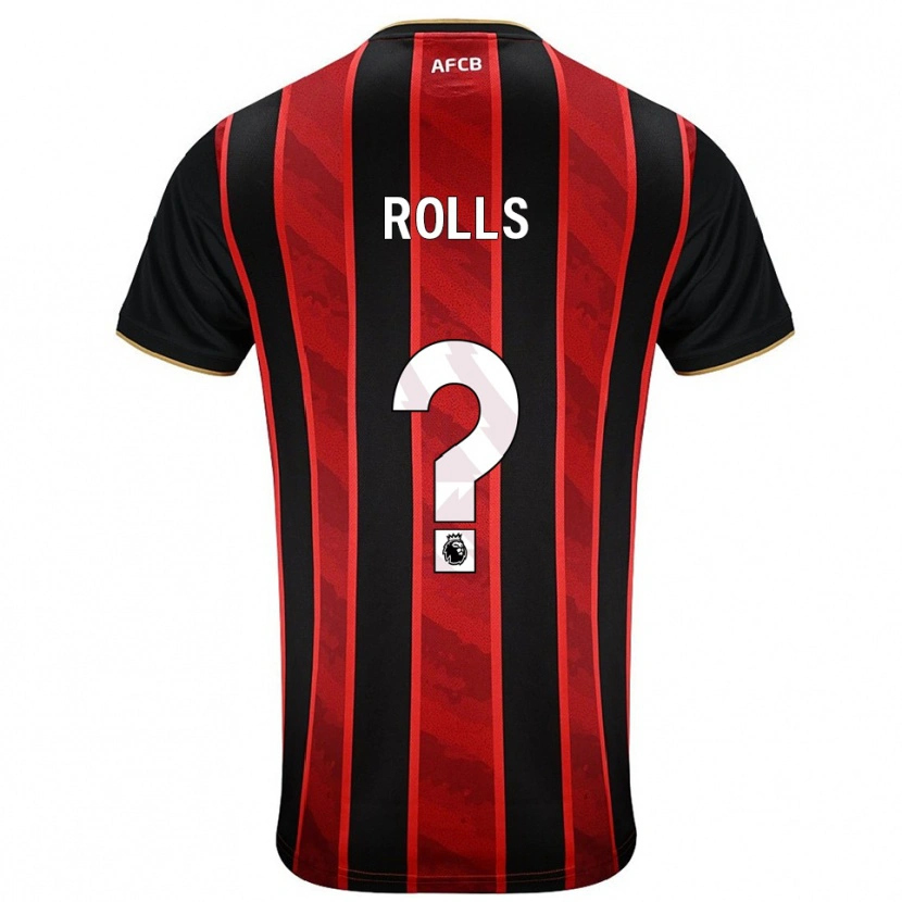 Danxen Criança Camisola Thomas Rolls #0 Vermelho Preto Principal 2025/26 Camisa