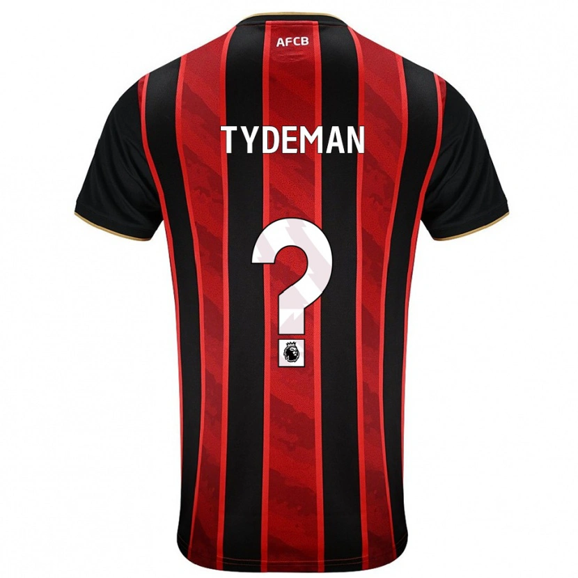 Danxen Criança Camisola Kian Tydeman #0 Vermelho Preto Principal 2025/26 Camisa