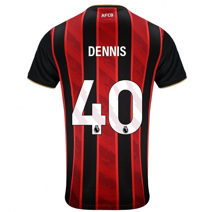 Danxen Criança Camisola Will Dennis #40 Vermelho Preto Principal 2025/26 Camisa