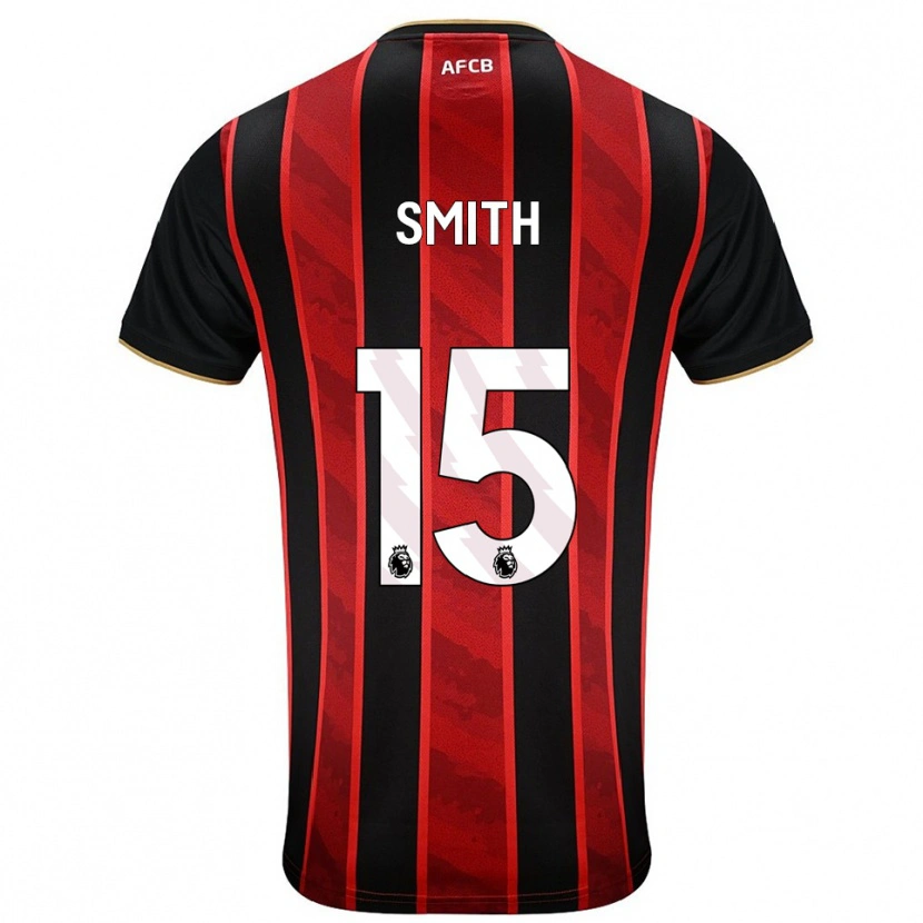 Danxen Criança Camisola Adam Smith #15 Vermelho Preto Principal 2025/26 Camisa