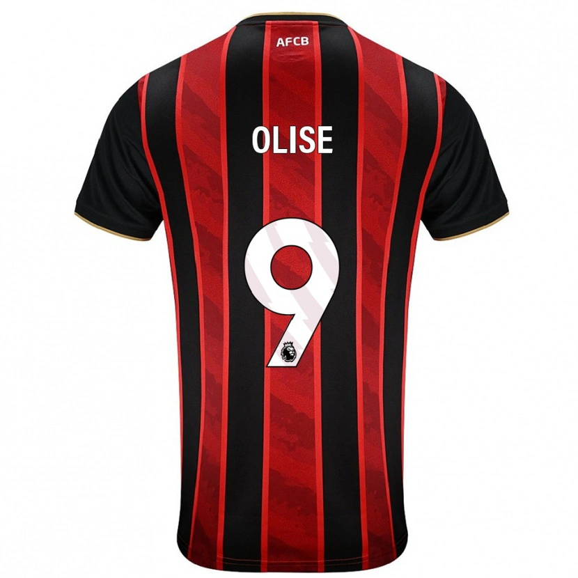 Danxen Criança Camisola Josh Hamilton-Olise #9 Vermelho Preto Principal 2025/26 Camisa