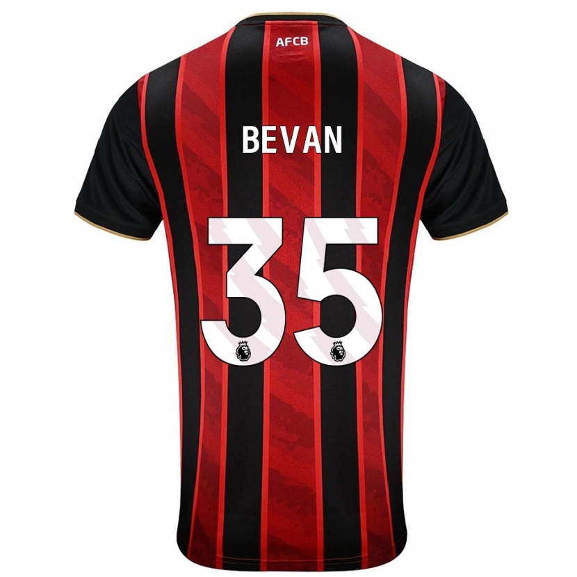 Danxen Criança Camisola Owen Bevan #35 Vermelho Preto Principal 2025/26 Camisa