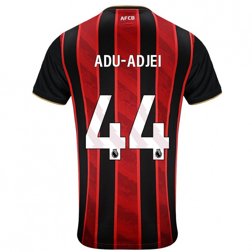 Danxen Criança Camisola Daniel Adu-Adjei #44 Vermelho Preto Principal 2025/26 Camisa