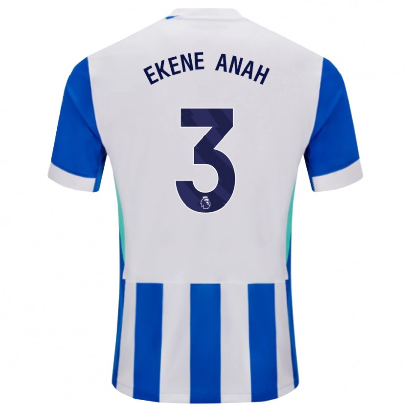 Danxen Criança Camisola Cristiano Ekene Anah #3 Azul Branco Principal 2025/26 Camisa