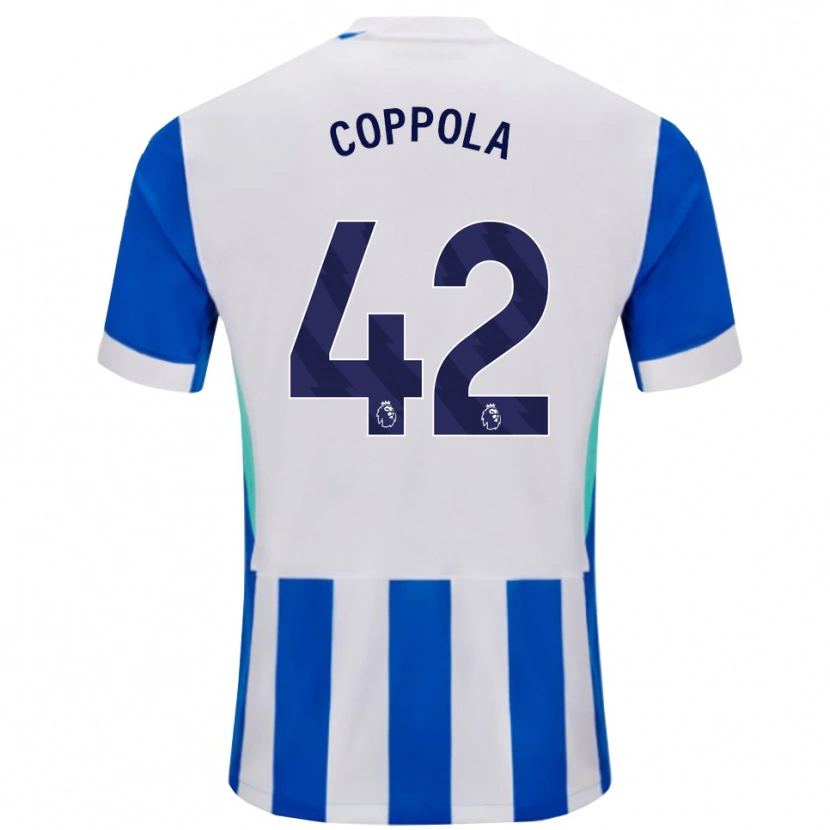 Danxen Criança Camisola Diego Coppola #42 Azul Branco Principal 2025/26 Camisa