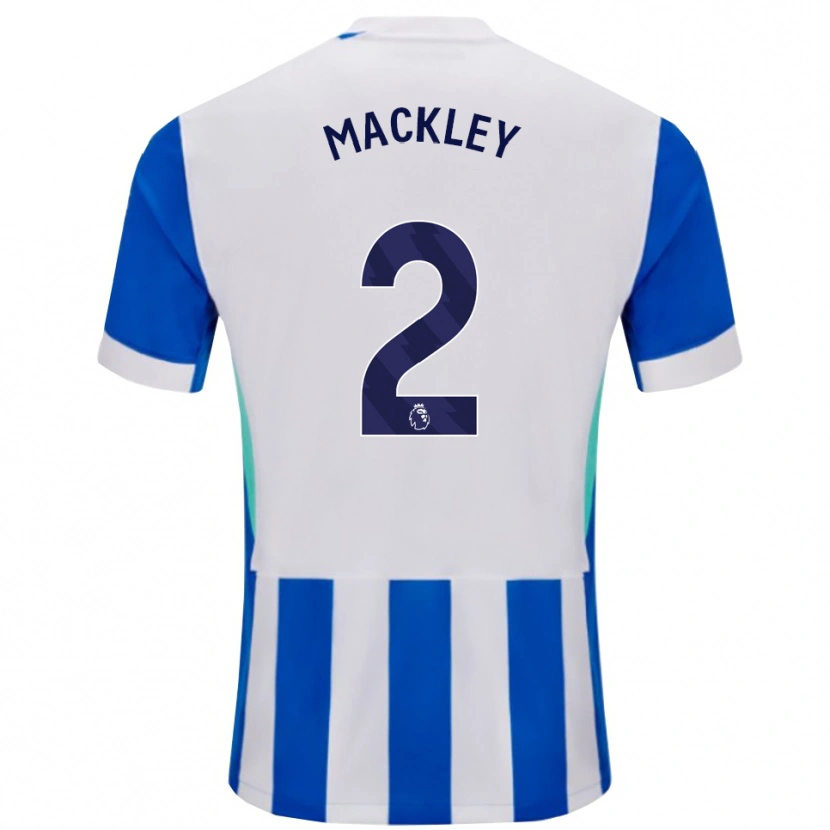 Danxen Criança Camisola Callum Mackley #2 Azul Branco Principal 2025/26 Camisa